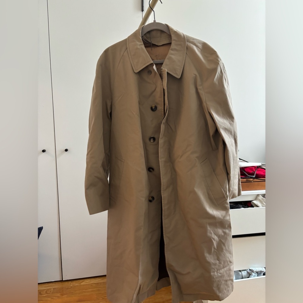 Tan vintage trench coat fashion